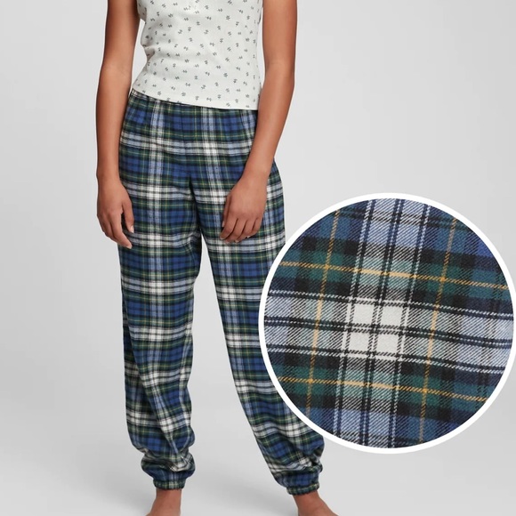 38) KIDS GAP Girls NEW PJ SET 100% Recycled Cami Red Flannel PJ Pajamas Size 8 - Picture 5 of 7